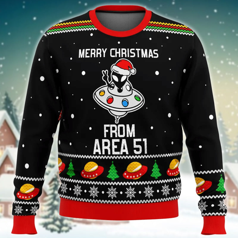 Merry Xmas From Area Aliens Ugly Sweater – Best Christmas Gifts 2023