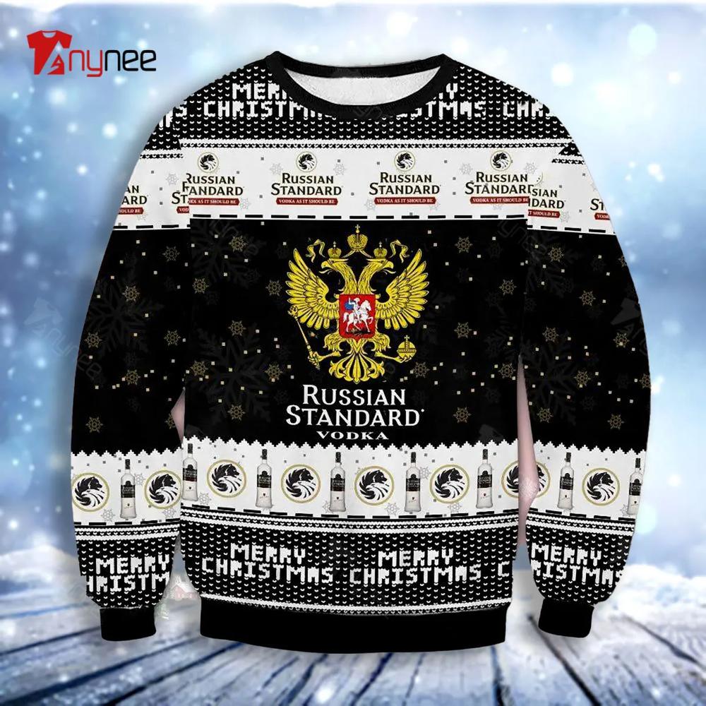 Mery Christmas Russian Standard Vodka Ugly Christmas Sweater- Best Christmas Gifts 2023