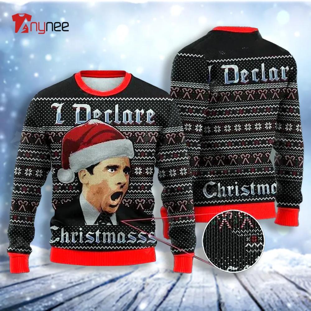 Michael Scott I Declare Christmasss The Office Ugly Christmas Sweater- Best Christmas Gifts 2023