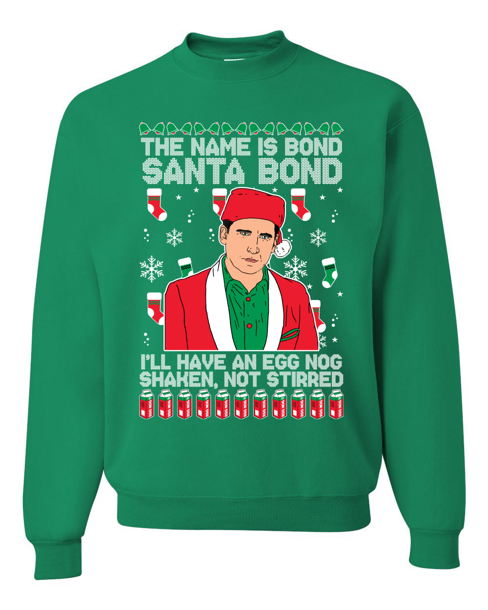 Michael Scott The Name is Bond Santa Bond Merry Ugly Christmas Sweater- Best Christmas Gifts 2023