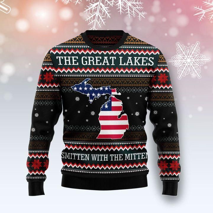 Michigan Smitten With The Mitten Ugly Christmas Sweater | For Men & Women | Adult | US1496- Best Christmas Gifts 2023