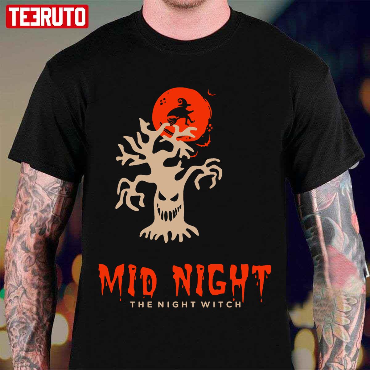 Mid Night Scary Artwork Halloween Unisex T-Shirt