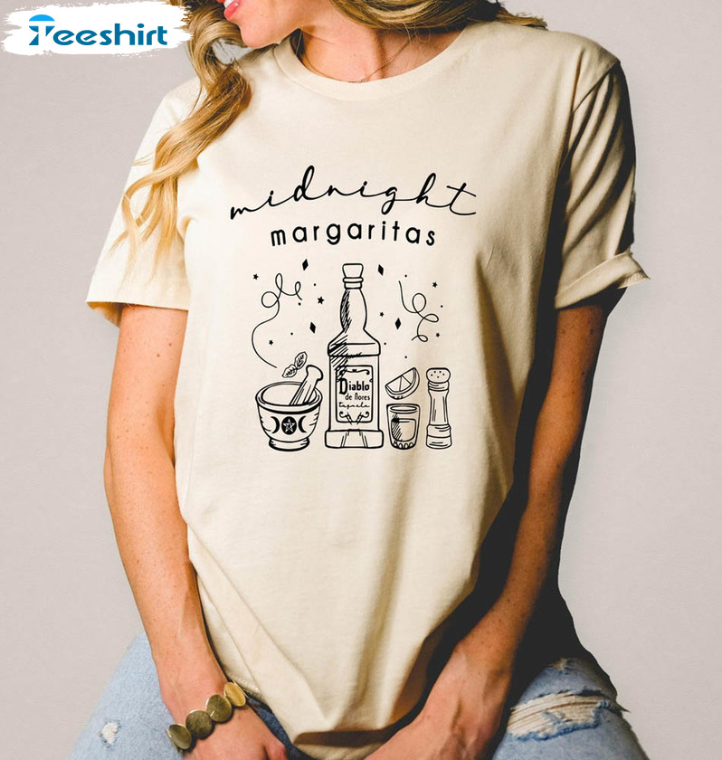 Midnight Margaritas Retro Shirt, Halloween Party Hoodie Crewneck