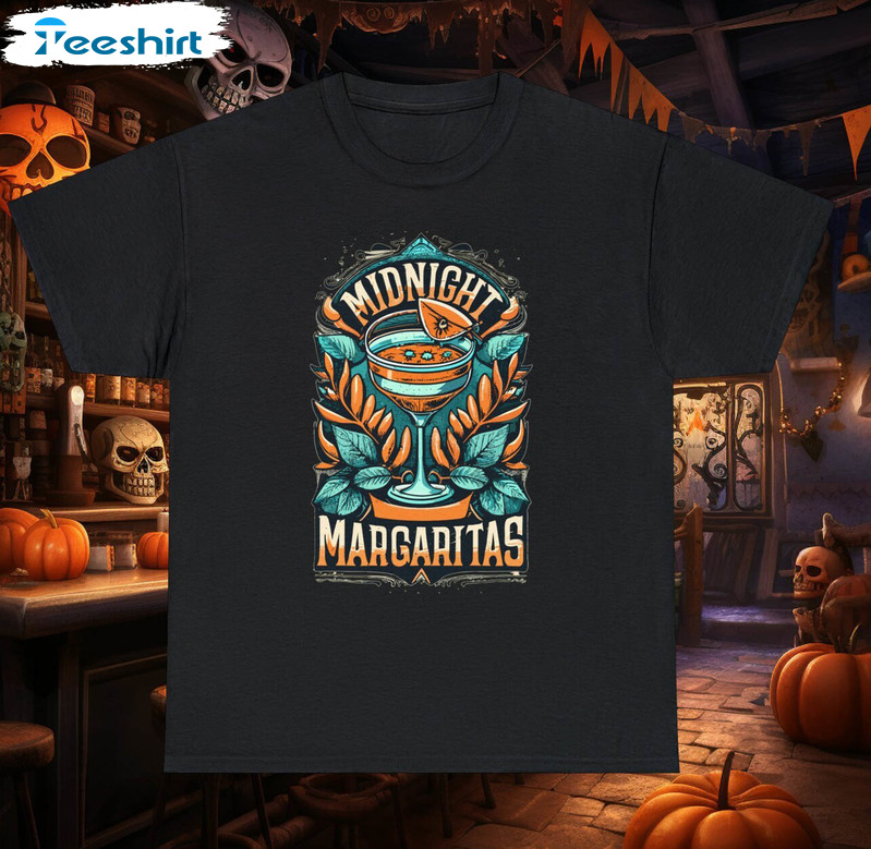 Midnight Margaritas Shirt, Halloween Vibes Tee Tops Crewneck