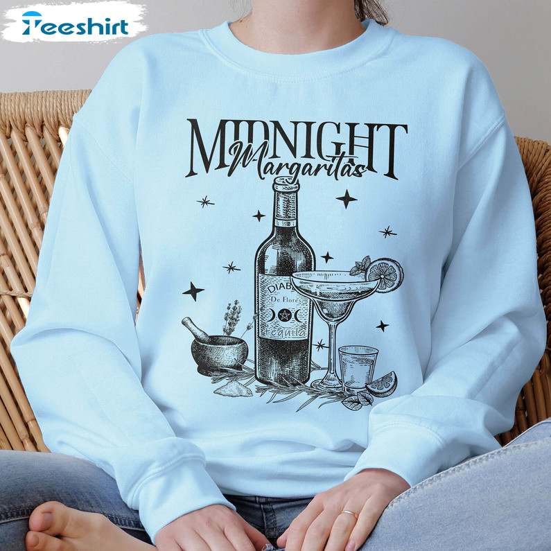 Midnight Margaritas Spooky Shirt, Halloween Witches Movie Unisex T Shirt Crewneck