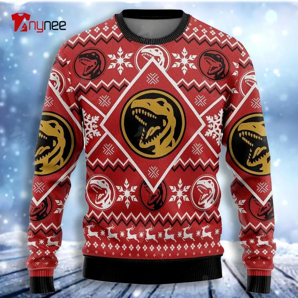 Mighty Morphin Power Ranger Red Ugly Christmas Sweater- Best Christmas Gifts 2023