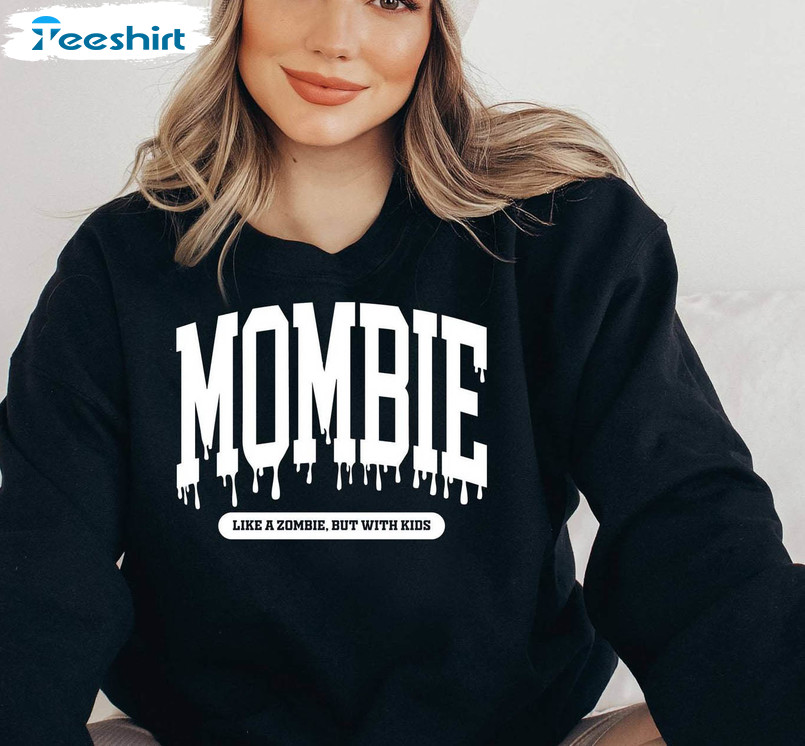 Mombie Halloween Shirt, With Kid Trending Hoodie Sweatshirt