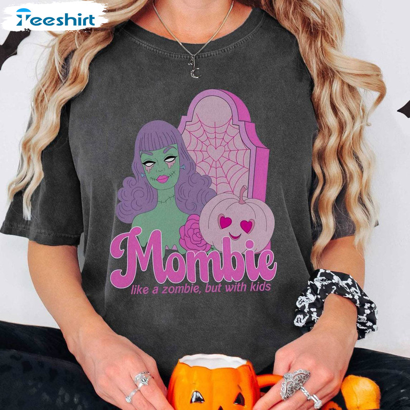 Mombie Shirt, Comfort Colors Reg Funny Halloween Tee Tops Crewneck