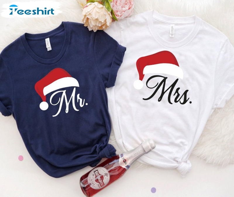 Mr And Mrs Santa Hat Shirt – Christmas Claus Sweatshirt Hoodie