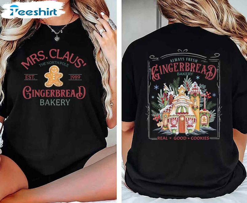 Mrs Claus Gingerbread Christmas Shirt, Funny Christmas Crewneck Unisex T Shirt