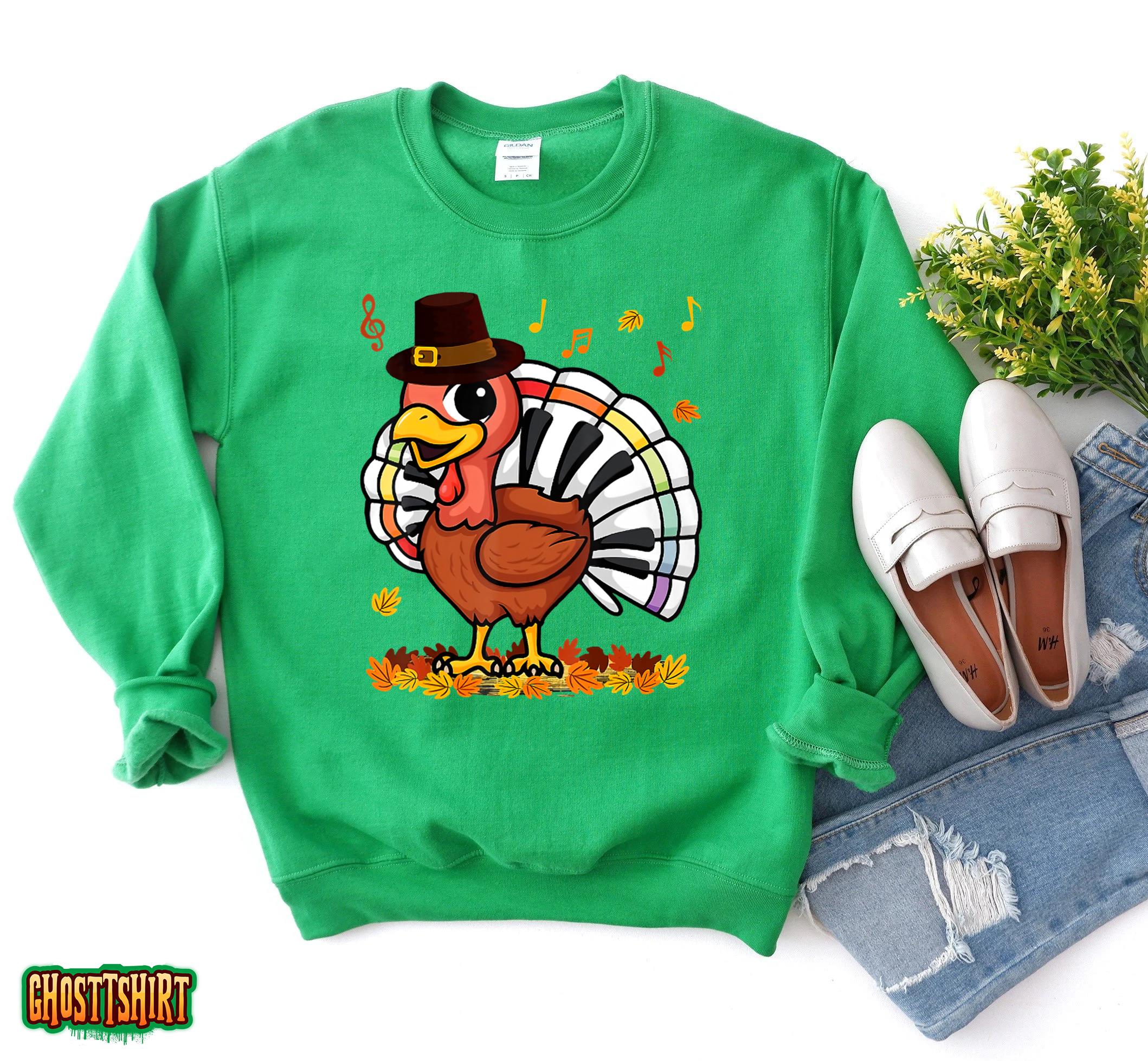 Music Piano Teachers Music Turkey Costume Happy Thanksgiving Sweatshirt