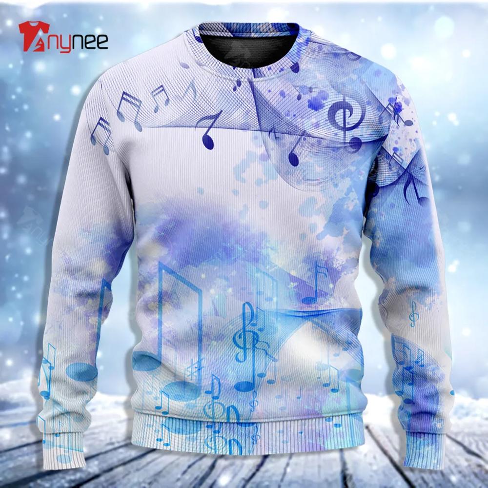 Music Watercolor Music Notes Ugly Christmas Sweater- Best Christmas Gifts 2023