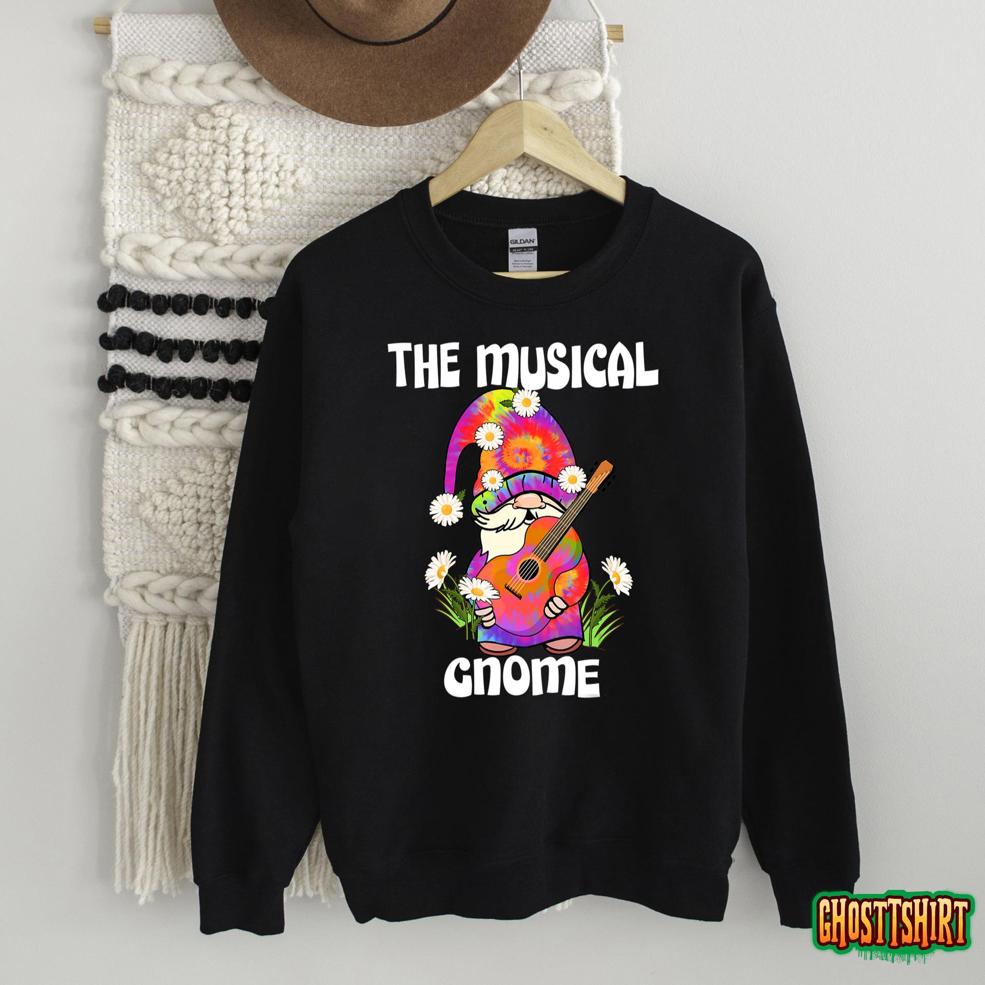 Musical Gnome Merry Christmas Tie Dye Pajamas T-Shirt