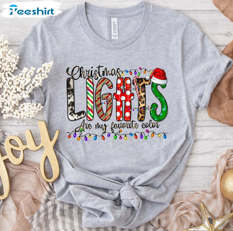 My Favorite Color Is Christmas Lights Shirt – Christmas Family Long Sleeve Sweatshirt