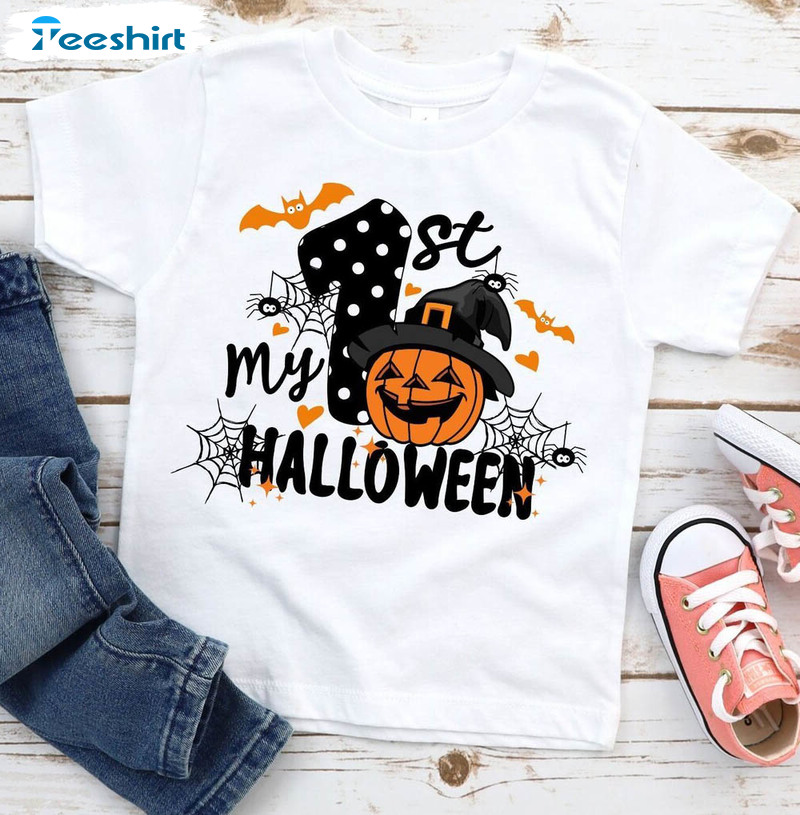 My First Halloween Pumpkin Shirt, Halloween Trip Crewneck Unisex T-shirt