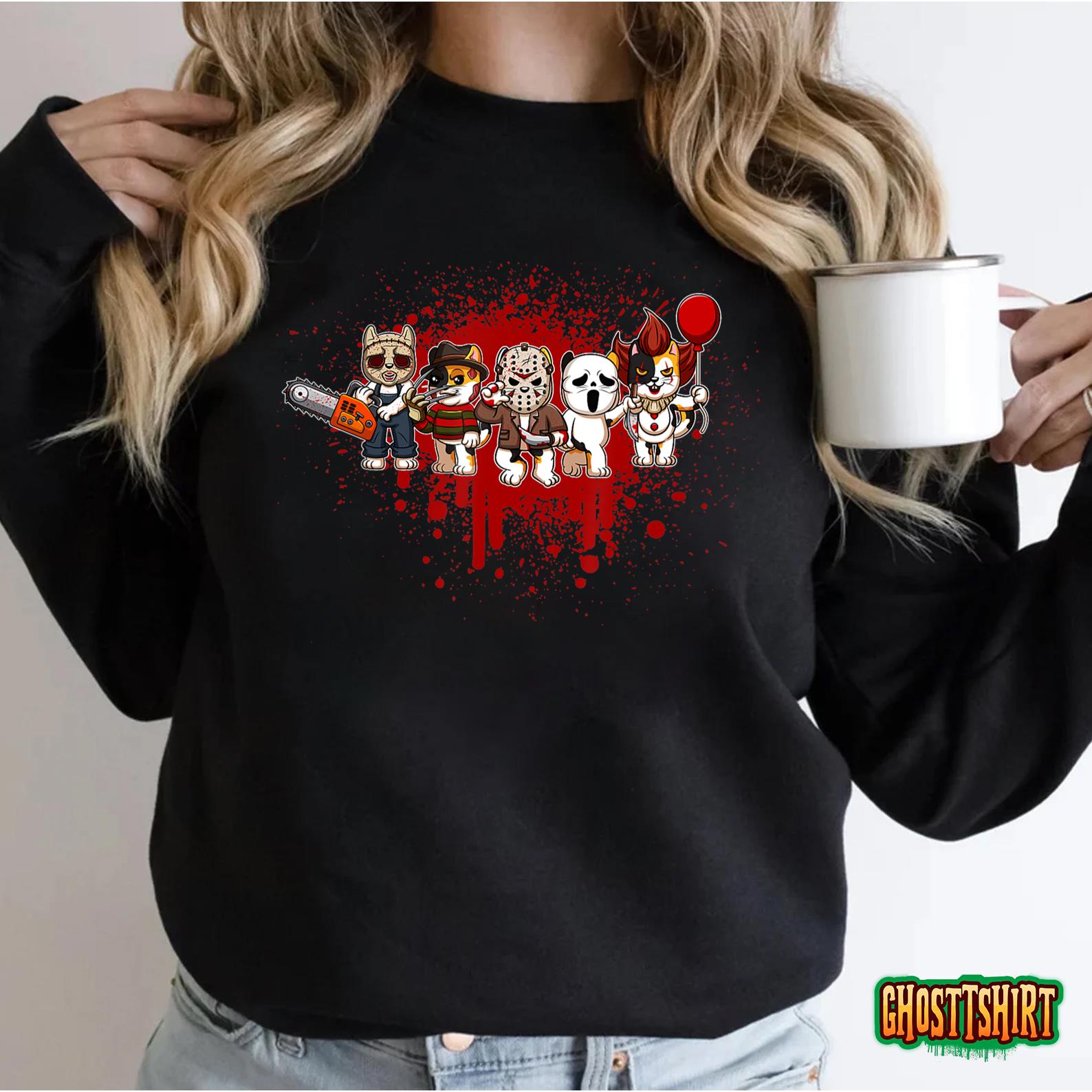 My Little Horror Crew – Halloween Calico Cat T-Shirt