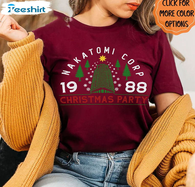 Nakatomi Plaza Christmas Party 1988 Sweatshirt, Die Hard Xmas Short Sleeve Tee Tops