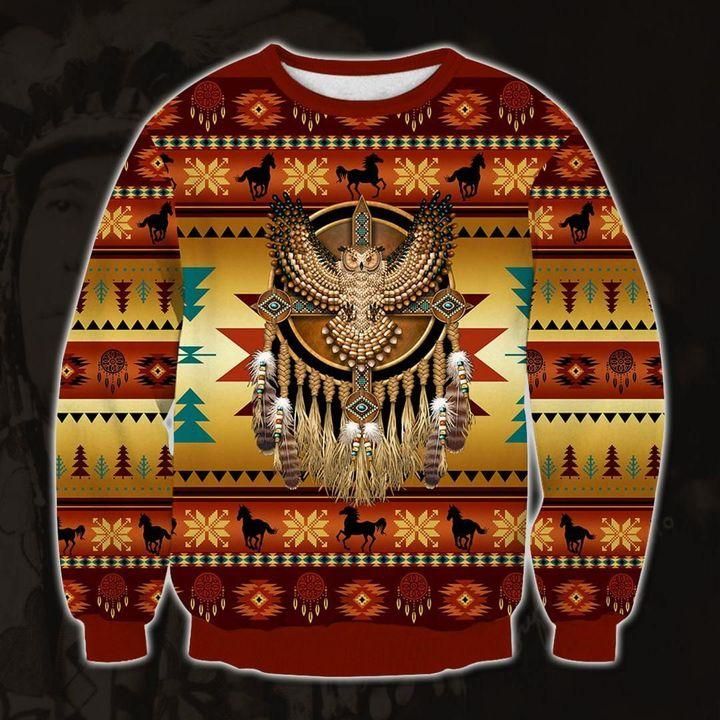 Native American Owl Ugly Christmas Sweater | For Men & Women | Adult | US1926- Best Christmas Gifts 2023