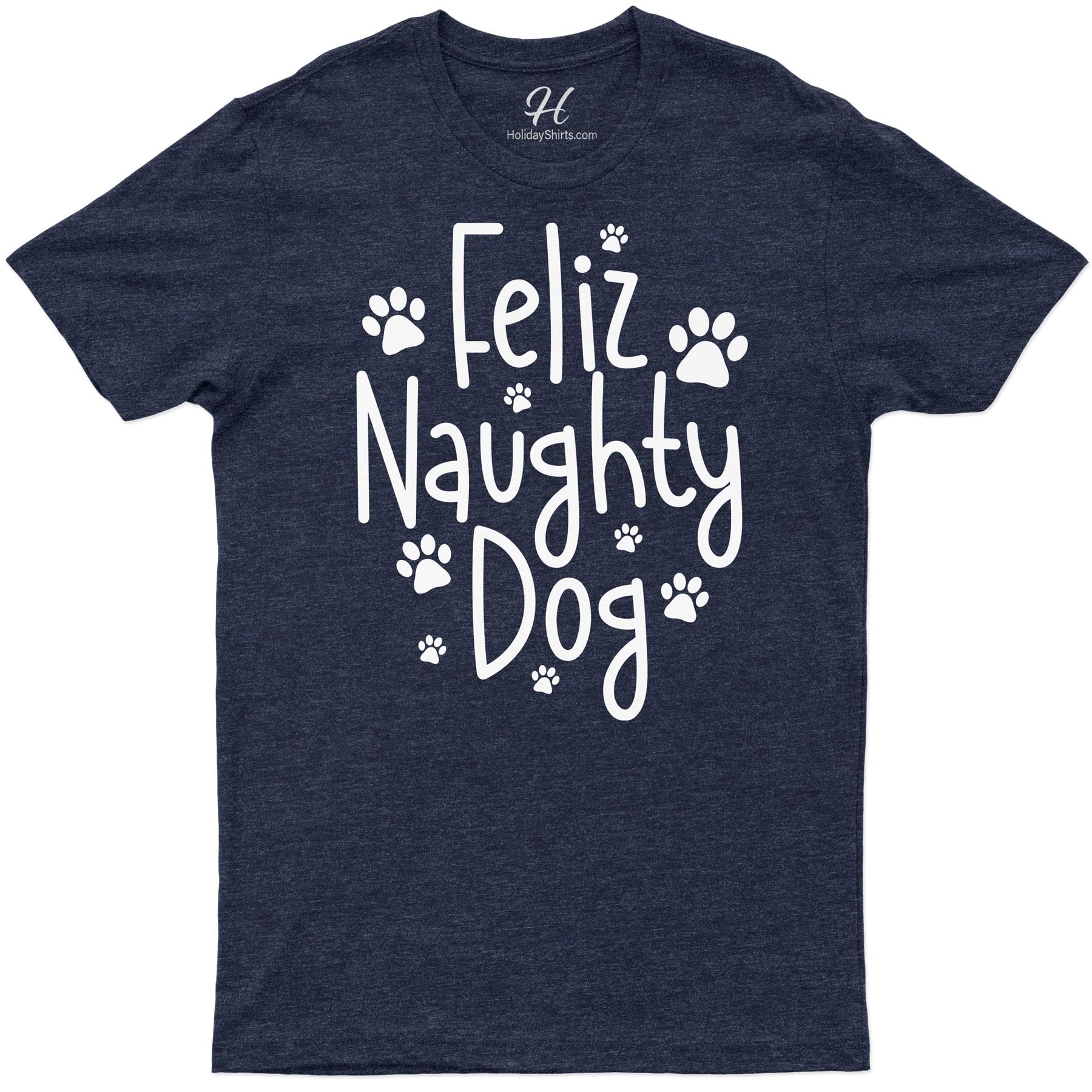 Naughty Dog Paws Feliz Xmas Shirt