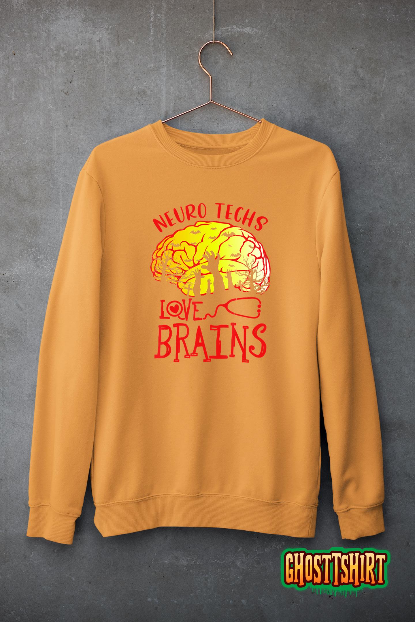 Neuro Techs Love Brains Halloween Neurology Technologist T-Shirt