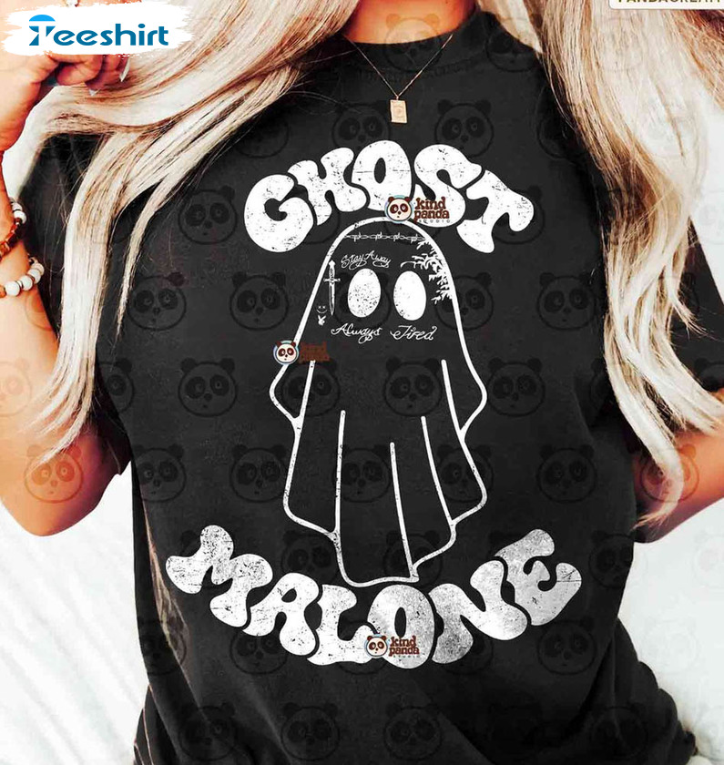 New Rare Ghost Malone Shirt, Trendy Design Halloween Sweatshirt Crewneck