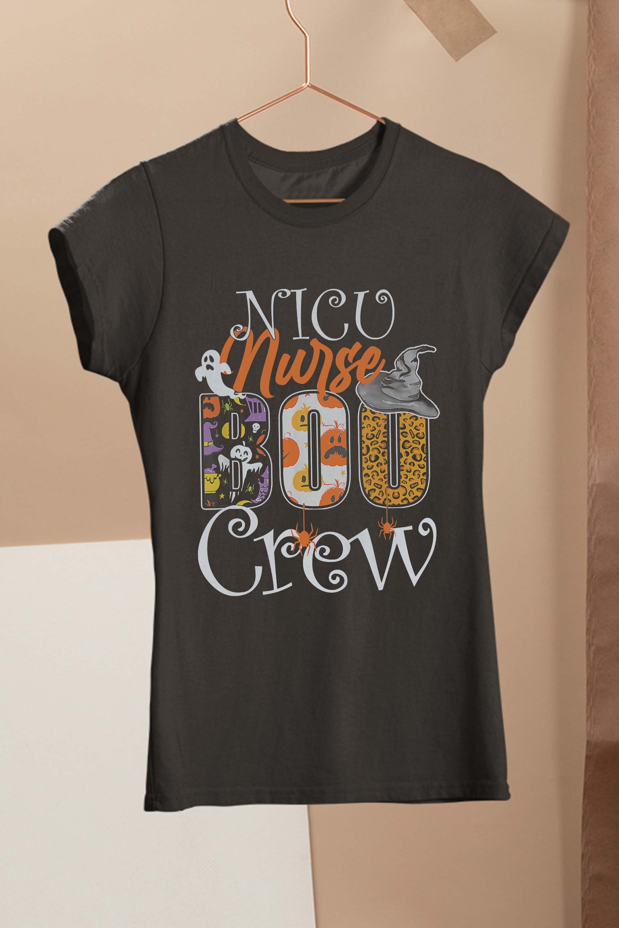 Nicu Nurse Boo Crew Funny Halloween Nicu Nurse Party Costume T-Shirt