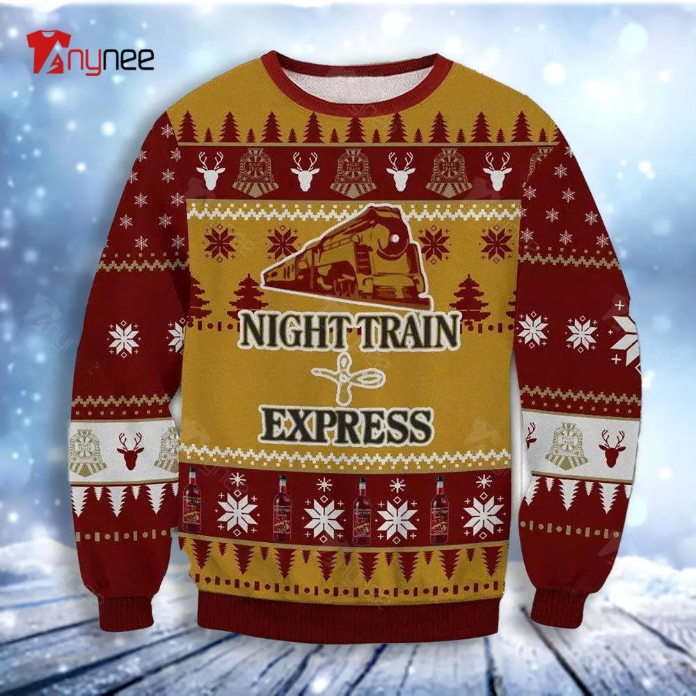 Night Train Express Wine Ugly Christmas Sweater- Best Christmas Gifts 2023