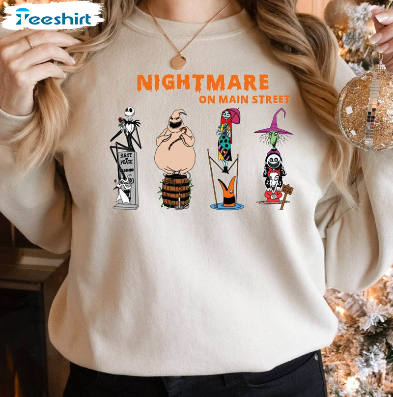 Nightmare On Main Street Funny Shirt, Pumpkin Halloween Sweatshirt Unisex T-shirt