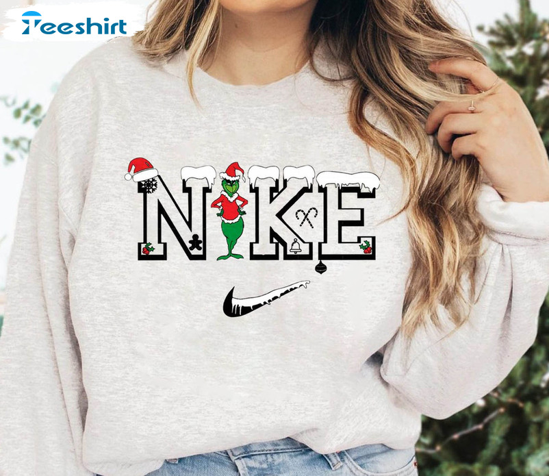 Nike Grinch Christmas Shirt, Grinch Snow Sweatshirt Hoodie