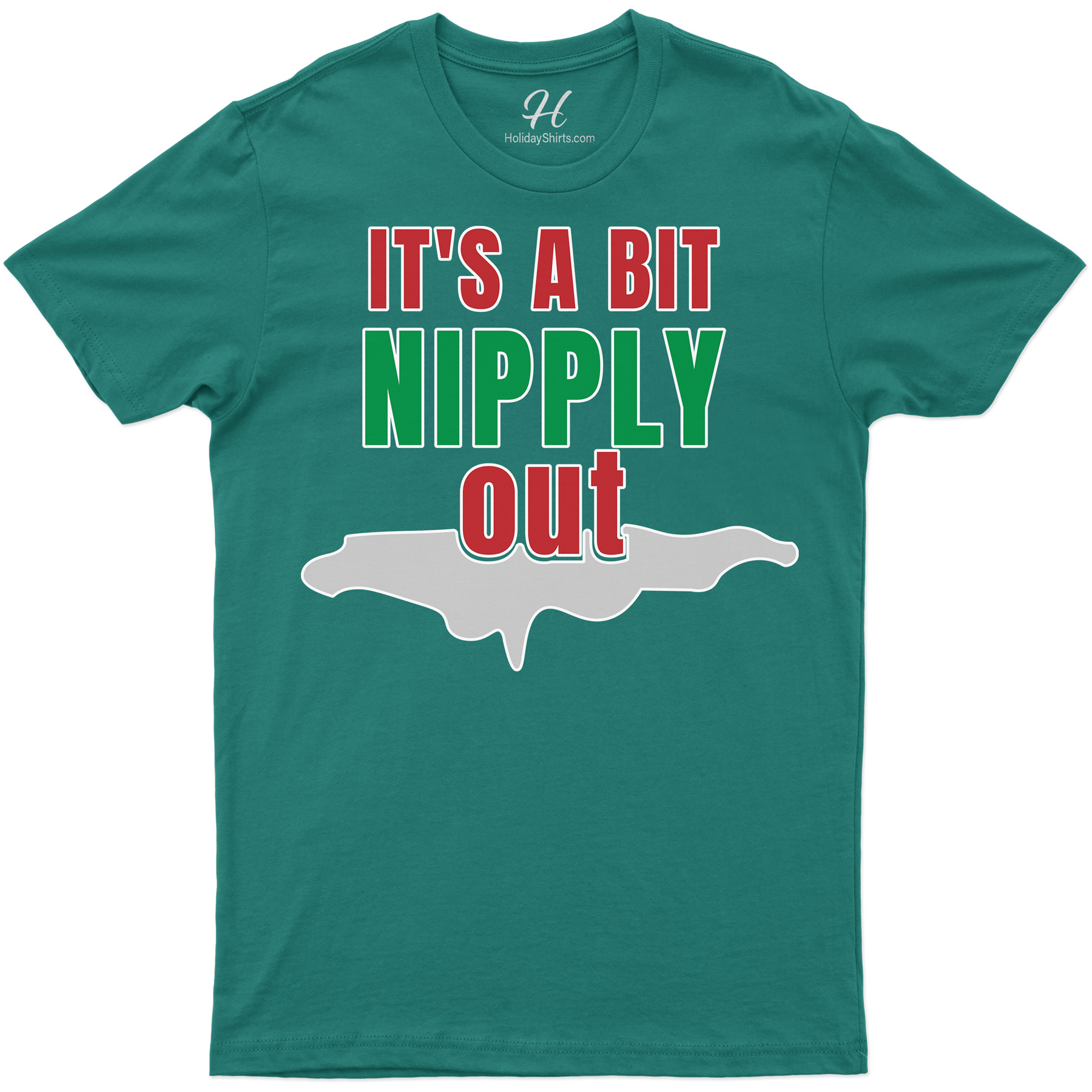 Nipply Out Festive Christmas Shirt