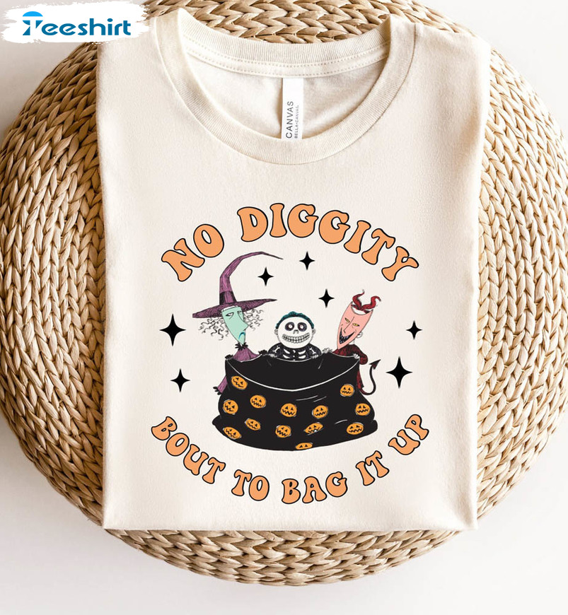 No Diggity Bout To Bag It Up Cute Shirt, Funny Halloween Crewneck Tee Tops