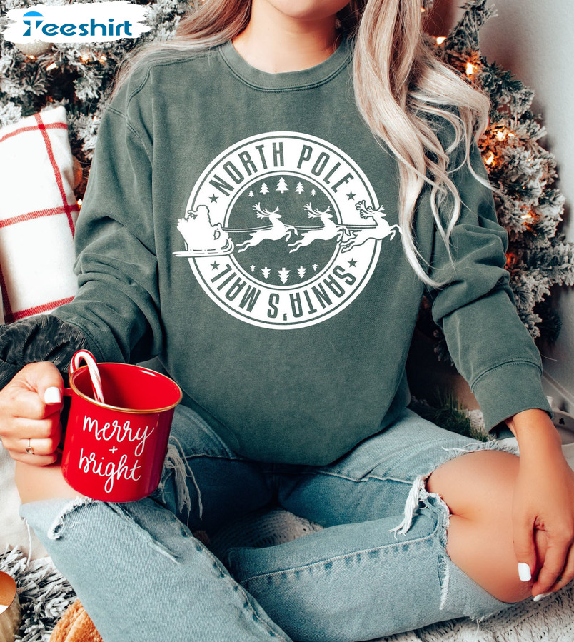 North Pole Air Mail Shirt – Christmas Santa Claus Short Sleeve Hoodie