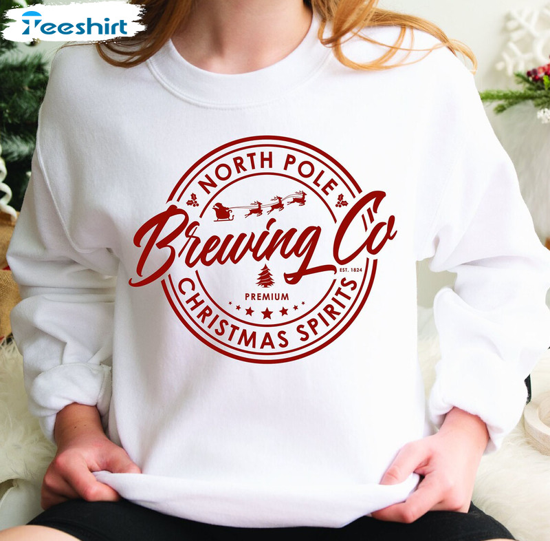 North Pole Brewing Co Shirt – Colorful Christmas Long Sleeve Unisex T-shirt