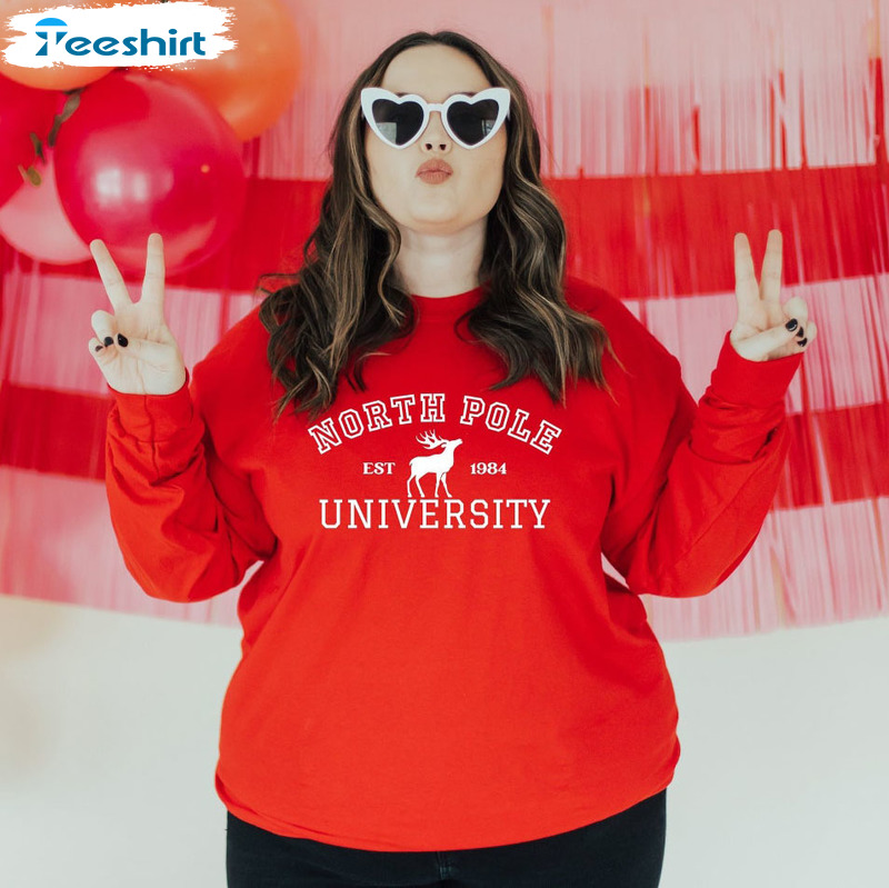 North Pole Univeristy Shirt – Christmas Unisex T-shirt Long Sleeve