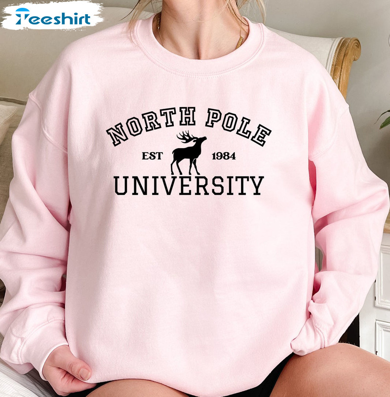 North Pole Univeristy Shirt – Christmas Unisex T-shirt Long Sleeve