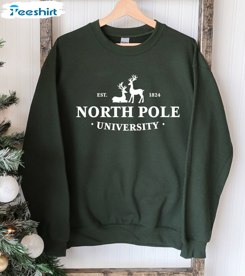 North Pole Univeristy Sweatshirt – North Pole Hot Chocolate Christmas Unisex Hoodie Sweater