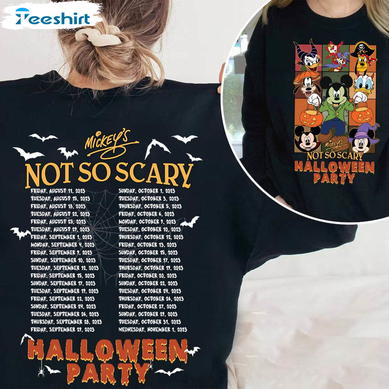 Not So Scary Halloween Party Shirt, Double Sided Hoodie Short Sleeve