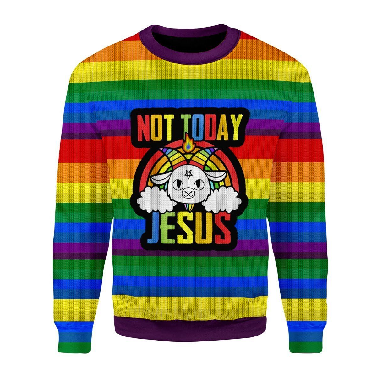 Not Today Jesus Ugly Christmas Sweater | For Men & Women | Adult | US3623- Best Christmas Gifts 2023