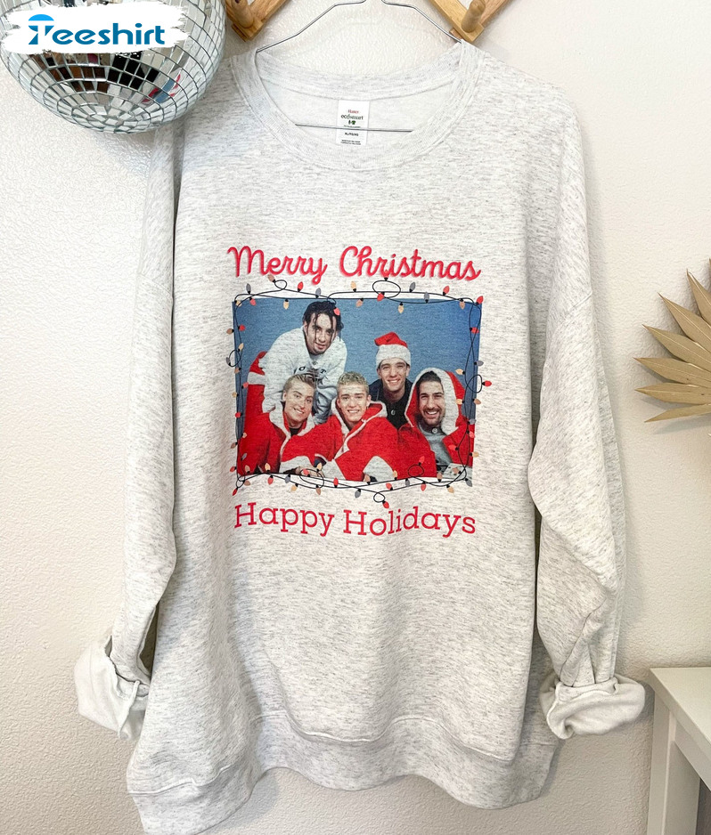 Nsync Christmas Shirt, Merry Christmas Happy Holidays Sweatshirt Short Sleeve