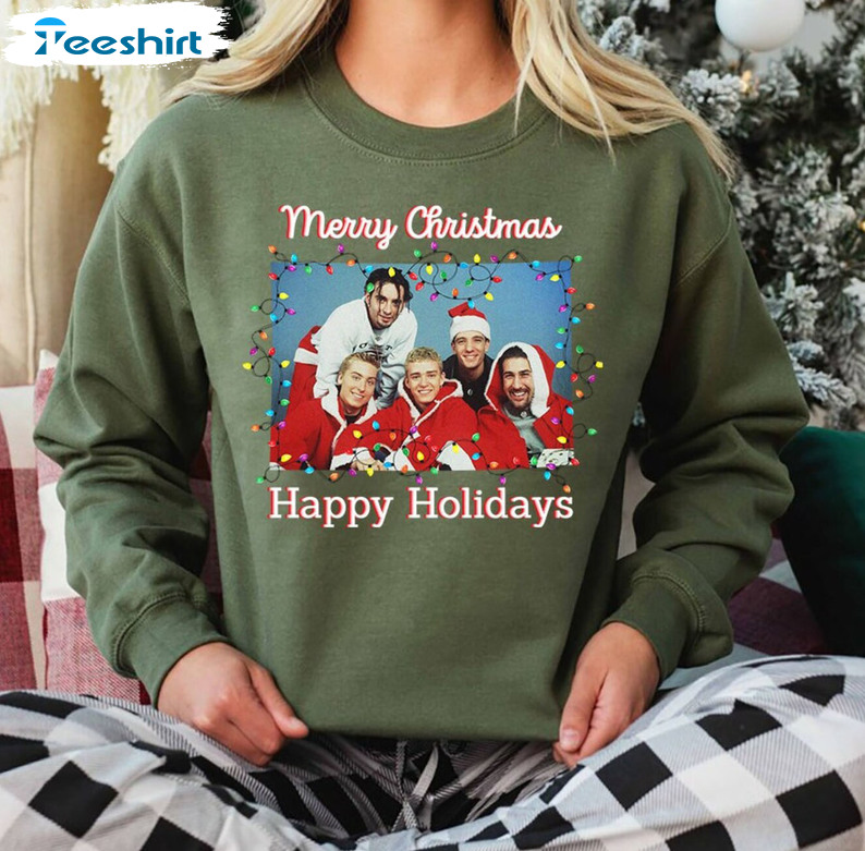 Nsync Christmas Sweatshirt, Christmas Lights Long Sleeve Sweatshirt