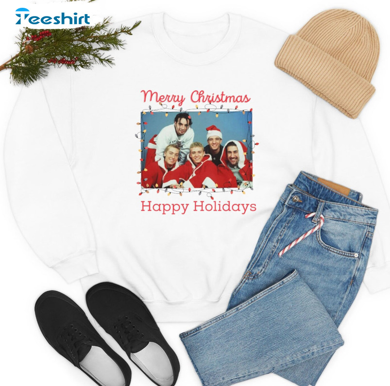 Nsync Merry Christmas Happy Holidays Trendy Tee Tops Unisex T-shirt