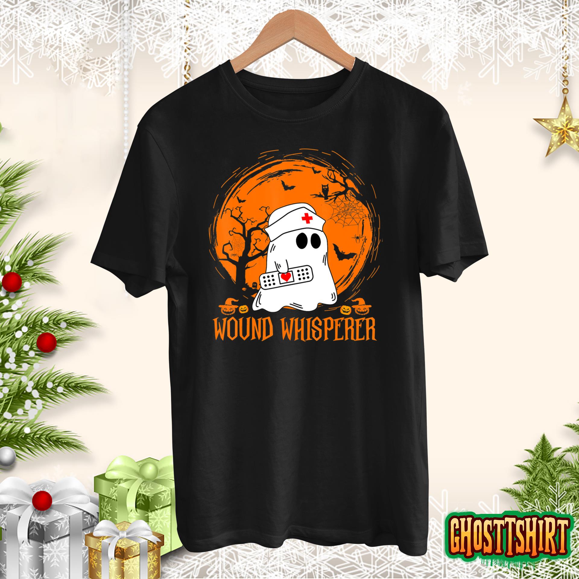 Nurse Wound Whisperer Pumpkin Moon Ghost Halloween Sweatshirt