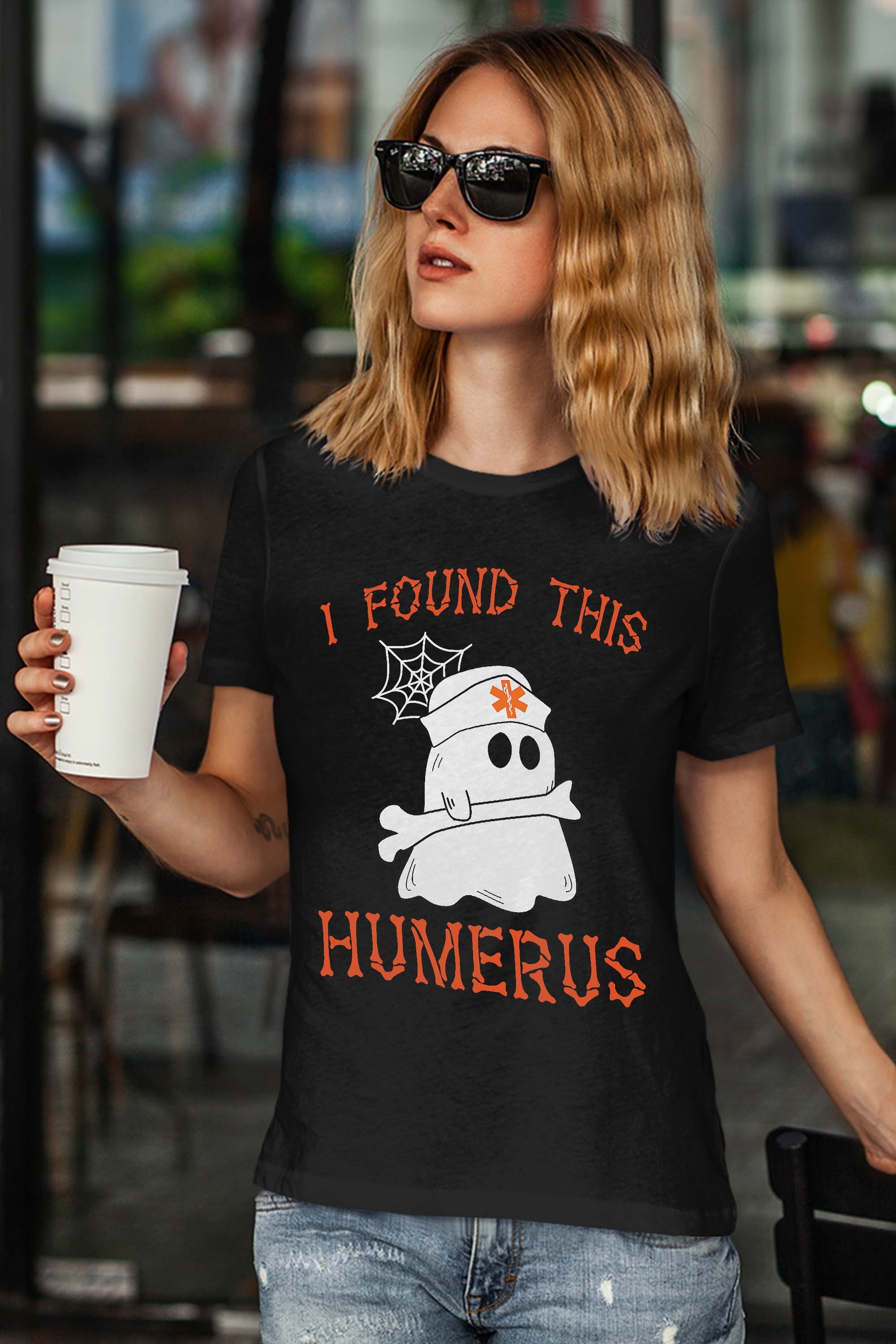 Nurses I Found This Humerus Funny Ghost Nurse Halloween 2022 T-Shirt