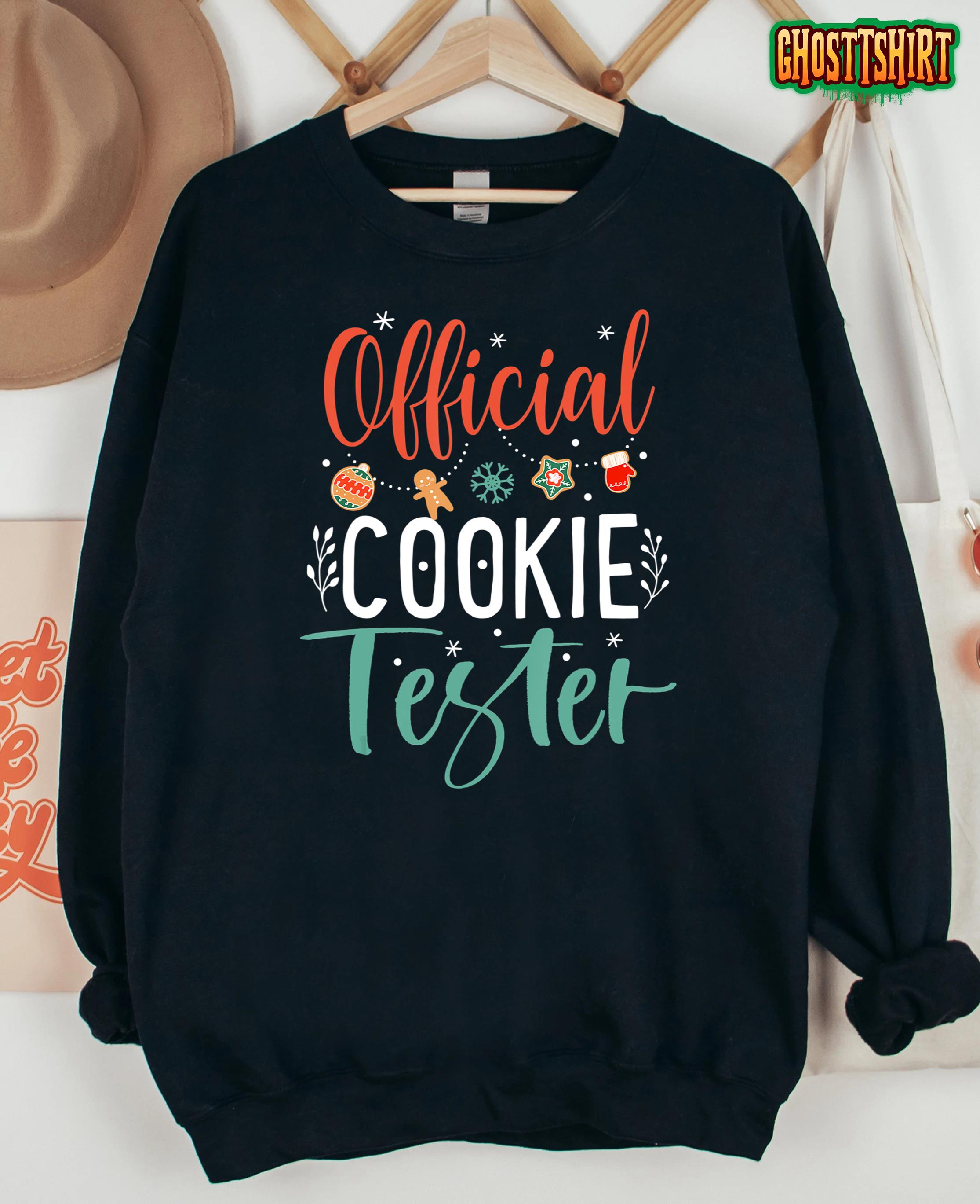 Official Cookie Tester Funny Christmas Couples Matching T-Shirt