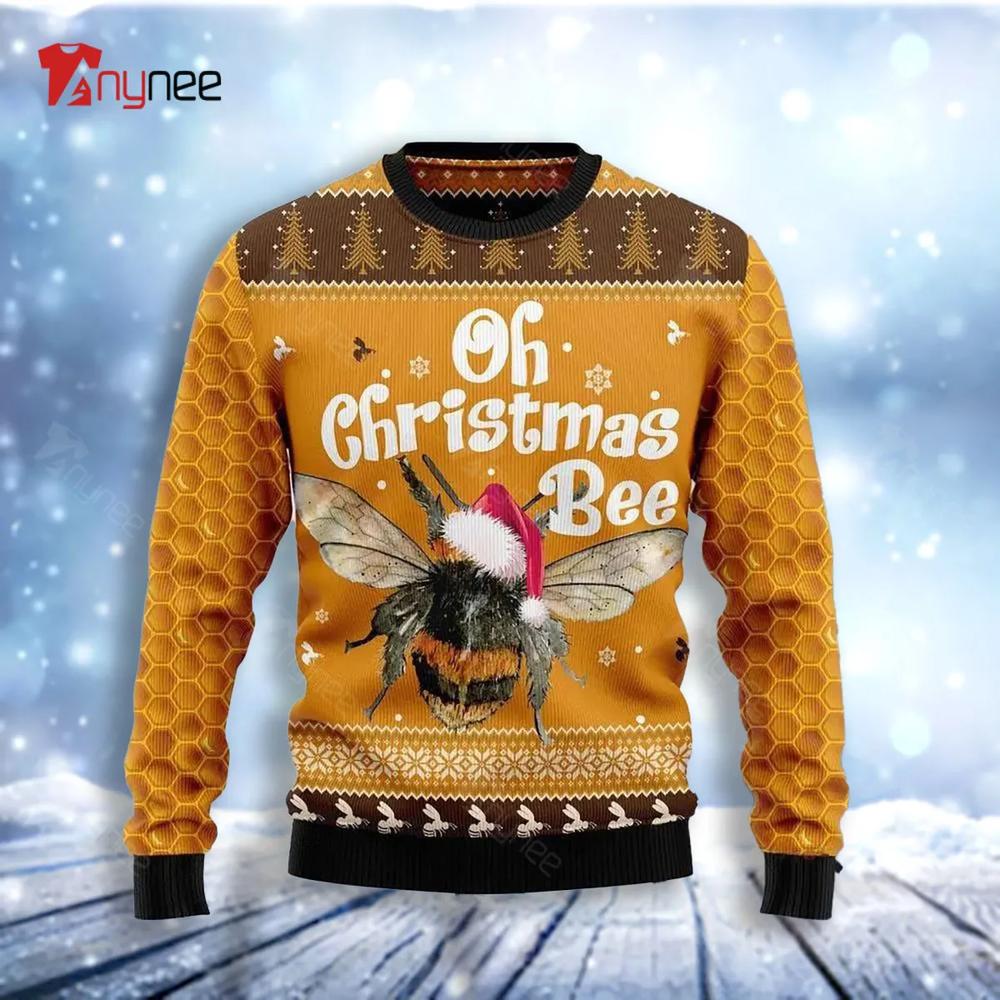 Oh Christmas Bee Hat Ugly Christmas Sweater- Best Christmas Gifts 2023