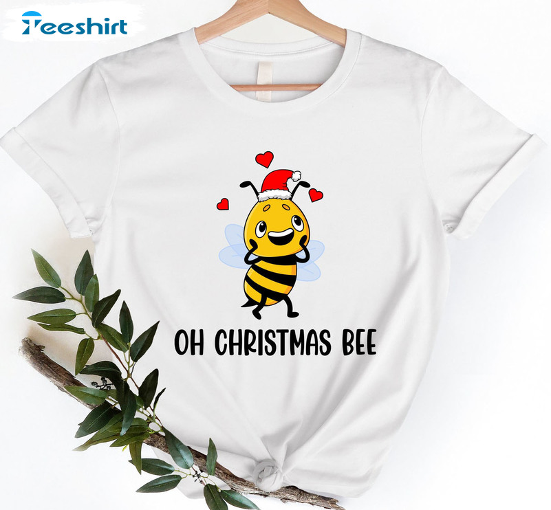 Oh Christmas Bee Vintage Shirt, Funny Animal Lovers Short Sleeve Tee Tops