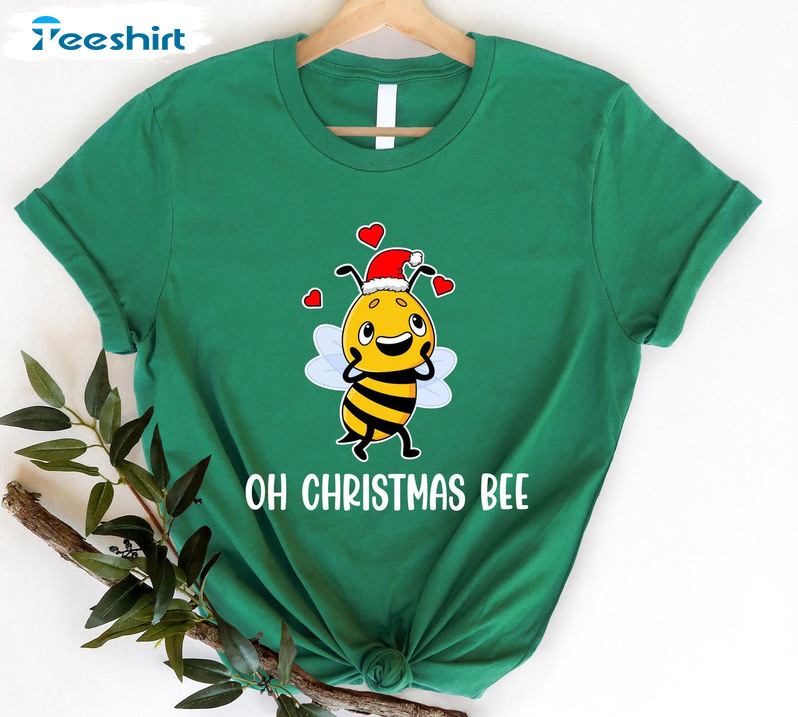 Oh Christmas Bee Vintage Shirt, Funny Animal Lovers Short Sleeve Tee Tops