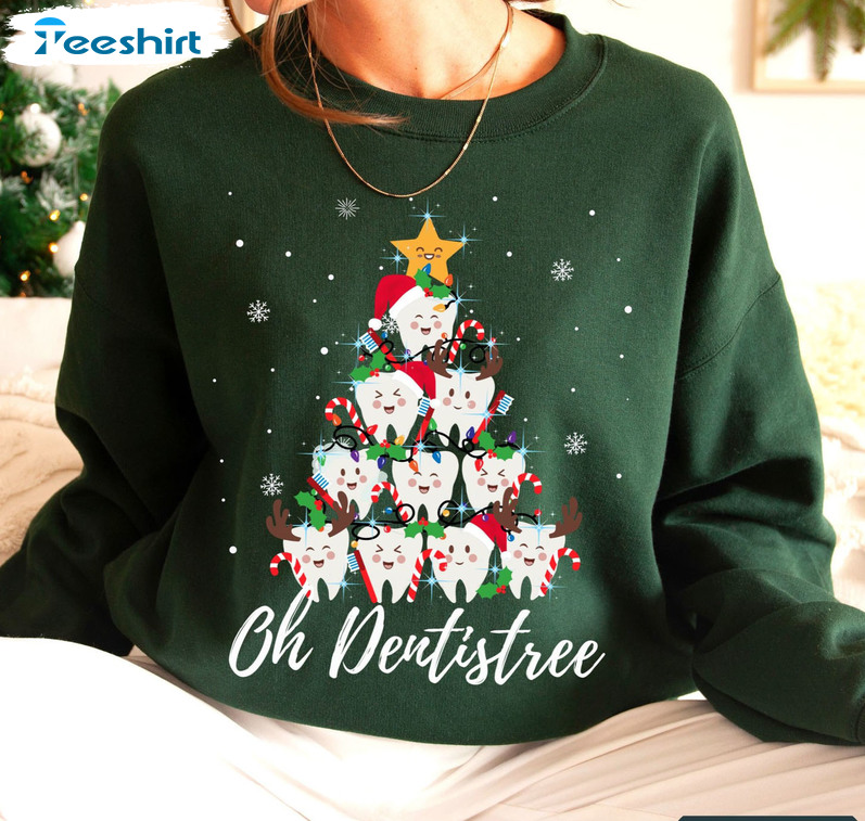 Oh Dentistree Shirt, Christmas Tree Long Sleeve Unisex Hoodie