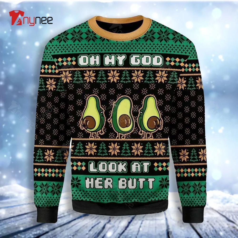 Oh My God Look At Her Butt Ugly Christmas Sweater- Best Christmas Gifts 2023