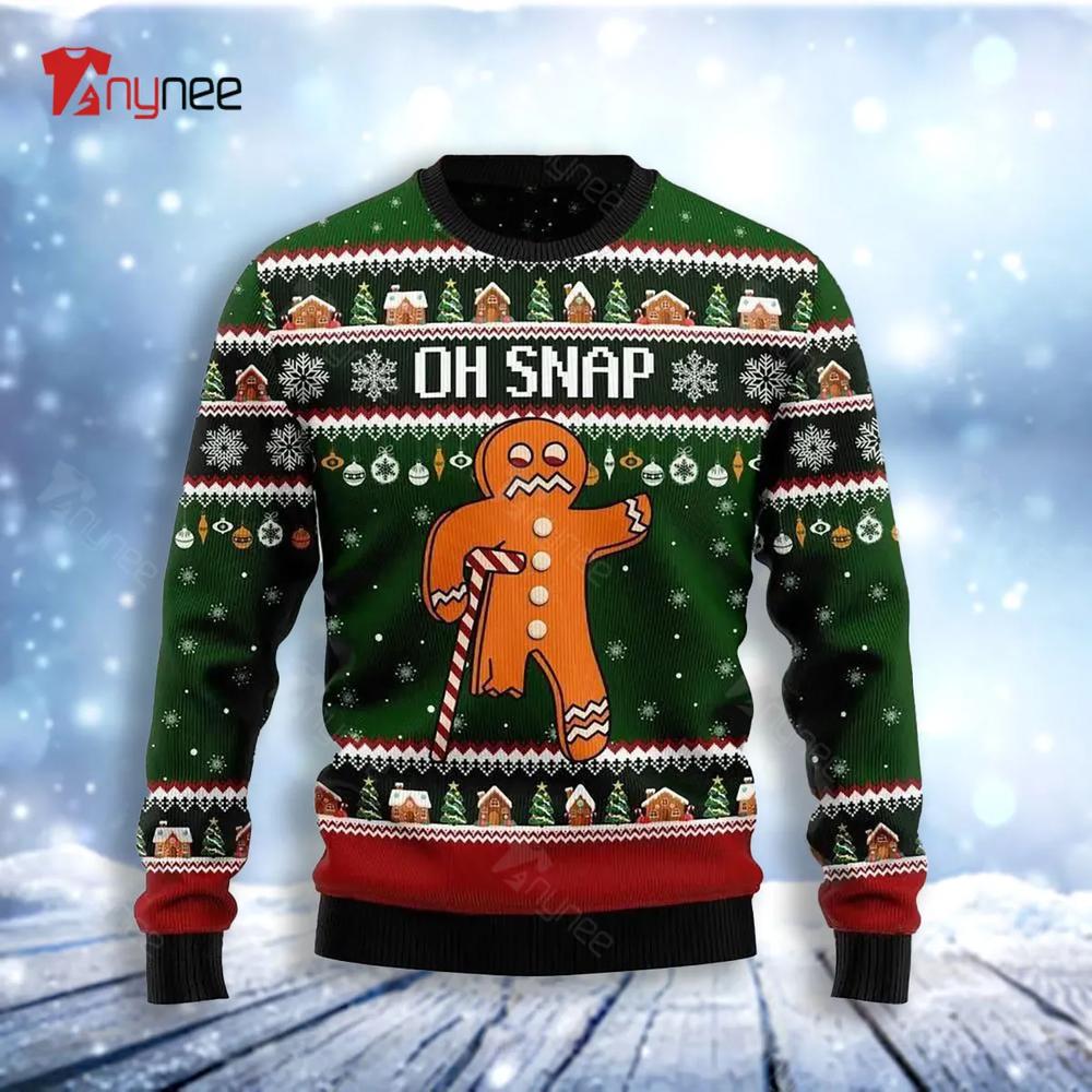 Oh Snap Gingerbread Candy Cane For Ugly Christmas Sweater- Best Christmas Gifts 2023